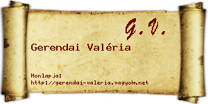 Gerendai Valéria névjegykártya